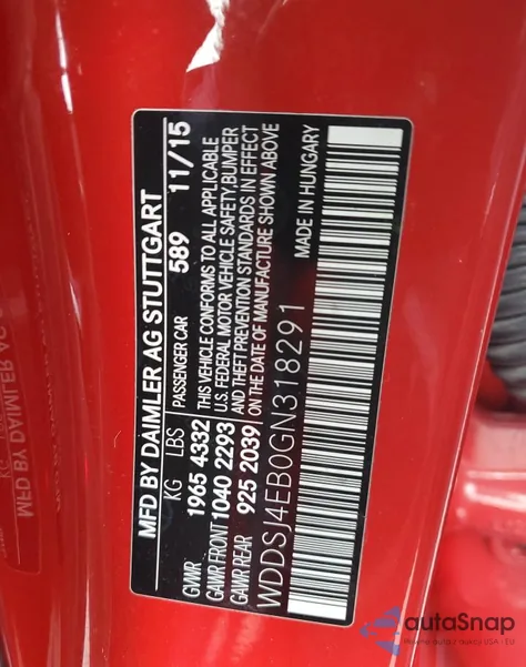 2016 Mercedes-Benz Cla 250 z USA, uszkodzony, nr VIN WDDSJ4EB0GN318291